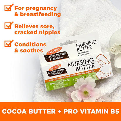 Palmer's Cocoa Butter Formula Mama Recovery Skincare Set – Calming Nightly Moisturizing Ritual for Breastfeeding Moms with Nursing Butter