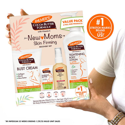 Palmer's Cocoa Butter Formula Mama Recovery Skincare Set – Calming Nightly Moisturizing Ritual for Breastfeeding Moms with Nursing Butter