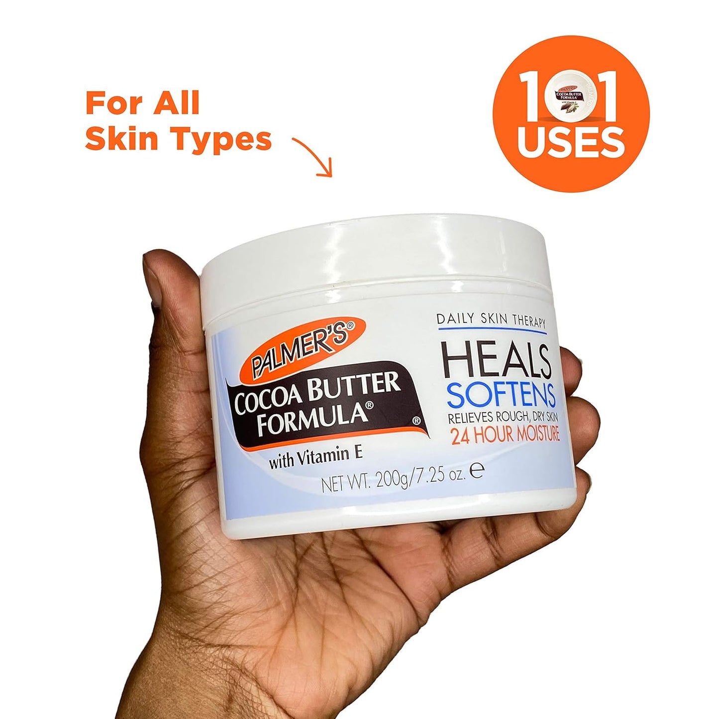 Palmer's Cocoa Butter Solid Therapy Jar – Non-Irritating Beauty Balm Safe for Eyes, Eyelashes, and Blepharitis Care Routines