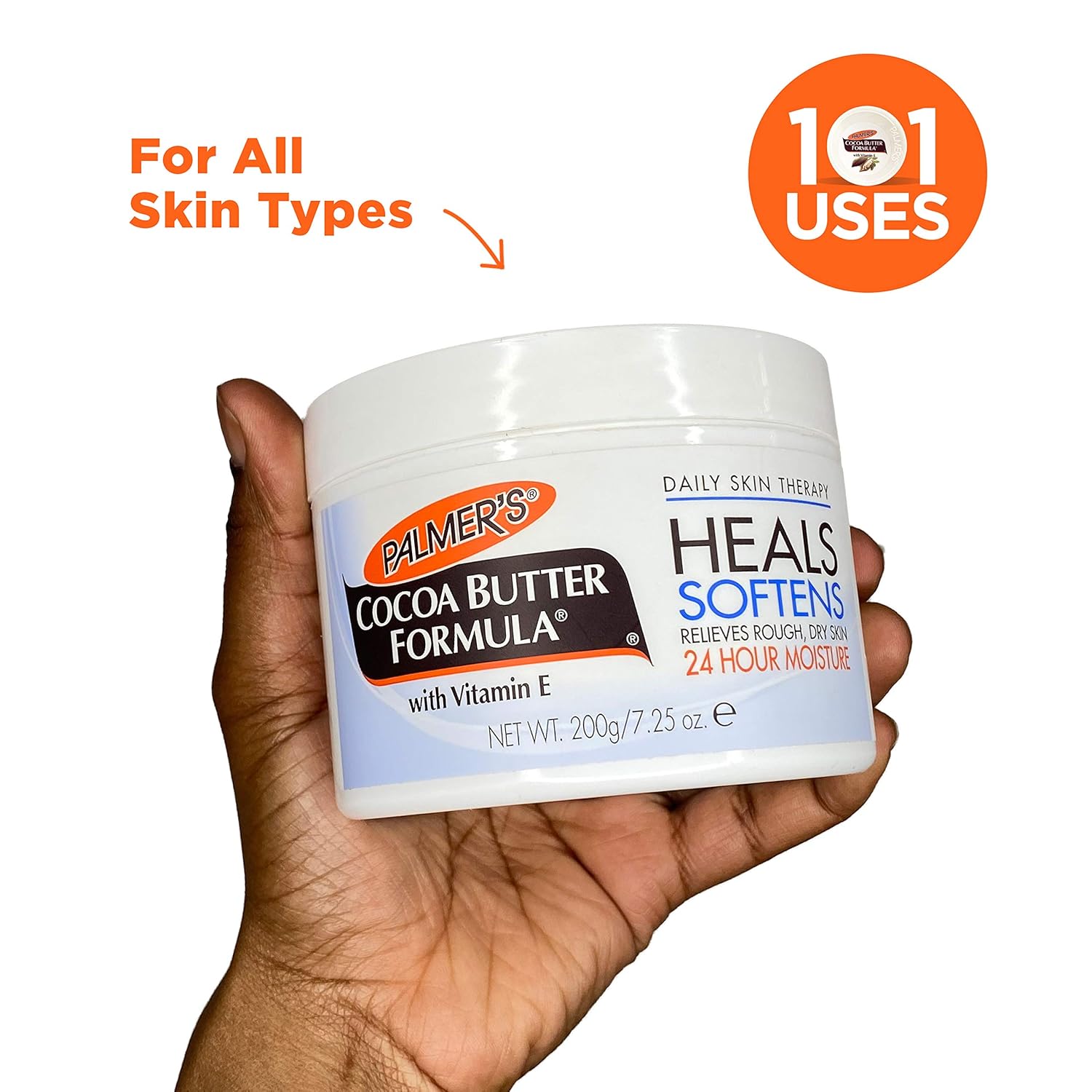 Palmer's Cocoa Butter Solid Therapy Jar – Non-Irritating Beauty Balm Safe for Eyes, Eyelashes, and Blepharitis Care Routines