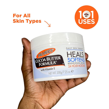 Palmer's Cocoa Butter Solid Therapy Jar – Non-Irritating Beauty Balm Safe for Eyes, Eyelashes, and Blepharitis Care Routines