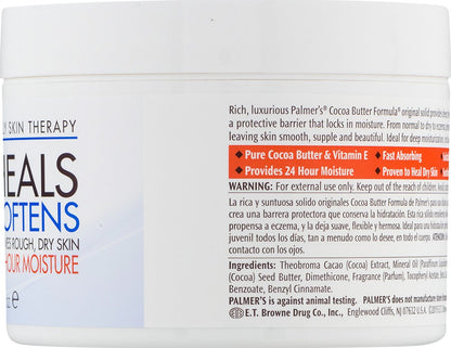 Palmer's Cocoa Butter Solid Therapy Jar – Non-Irritating Beauty Balm Safe for Eyes, Eyelashes, and Blepharitis Care Routines