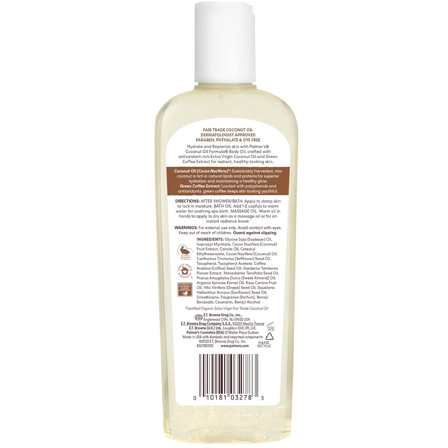Palmer's Coconut Oil Body Oil – Simple Daily Moisturizer for Minimalist Home, Non-Greasy Spray Formula