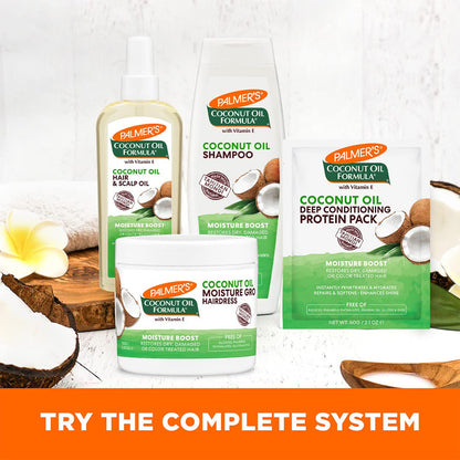 Palmer's Coconut Oil Hair and Scalp Oil Mist – Portable Leave-In Moisture for Camping, Patio, and Outdoor Lounging
