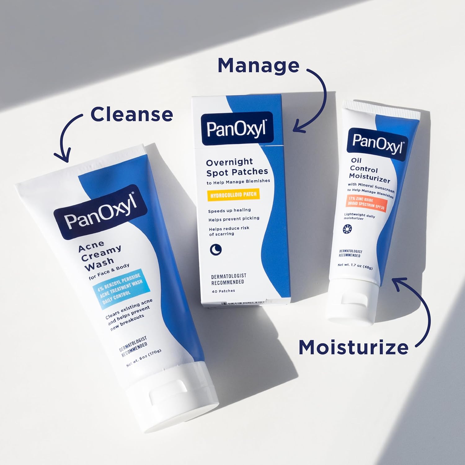 PanOxyl Acne Creamy Wash 4% Benzoyl Peroxide – Antimicrobial Cleanser for Active Lifestyles and Travel