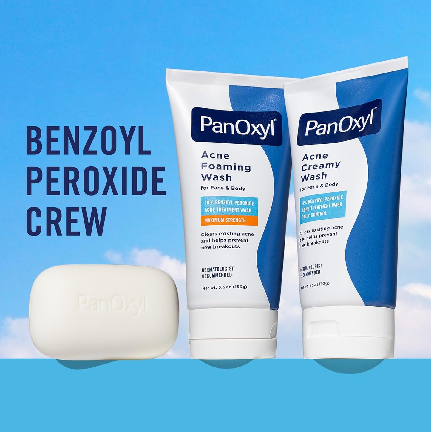 PanOxyl Acne Creamy Wash 4% Benzoyl Peroxide – Antimicrobial Cleanser for Active Lifestyles and Travel