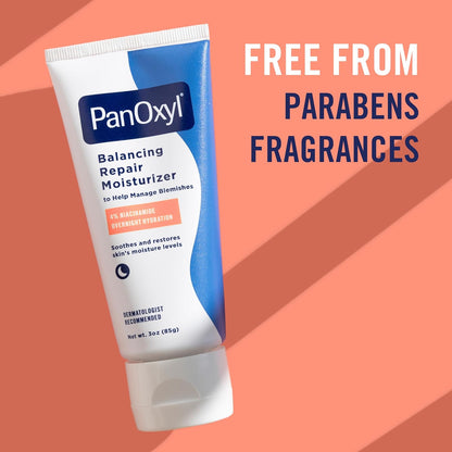 PanOxyl PM Balancing Repair Moisturizer with Ceramides – Nightly Skin Recovery for College and Work Routines