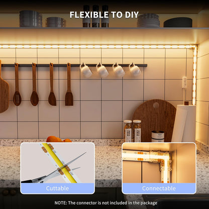 PAUTIX COB LED Strip with Motion Sensor – Premium Bookshelf and Display Cabinet Lighting, COB LED 5V USB Dimmable Tape