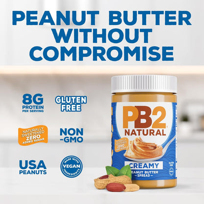 PB2 Natural Creamy Peanut Butter – Wholesome Lunchbox Swap for Parents Skipping the Sugar in Traditional PB&J