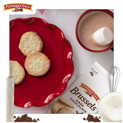 Pepperidge Farm Brussels Dark Chocolate Cookies – Gourmet Cookie for the High-End Cheese Board, Refined Platter Companion for Wine Nights