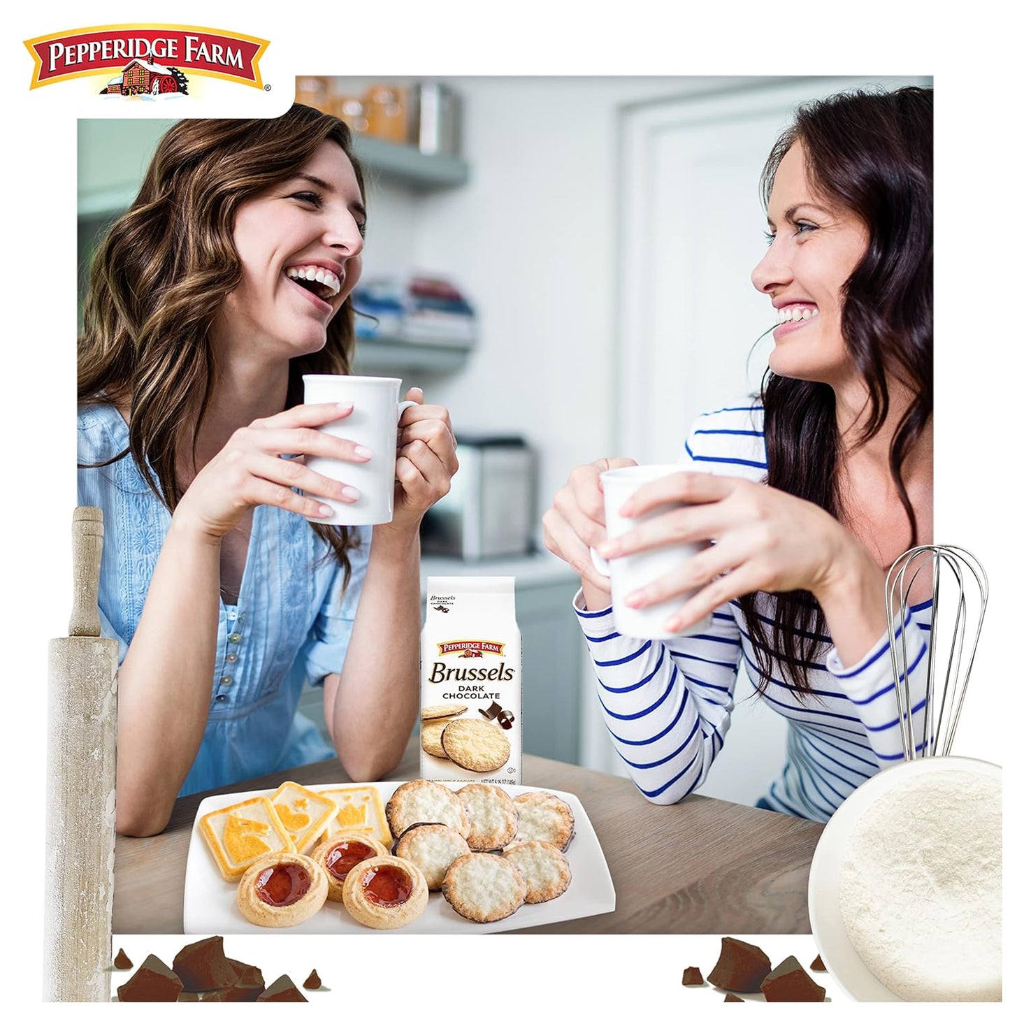Pepperidge Farm Brussels Dark Chocolate Cookies – Gourmet Cookie for the High-End Cheese Board, Refined Platter Companion for Wine Nights