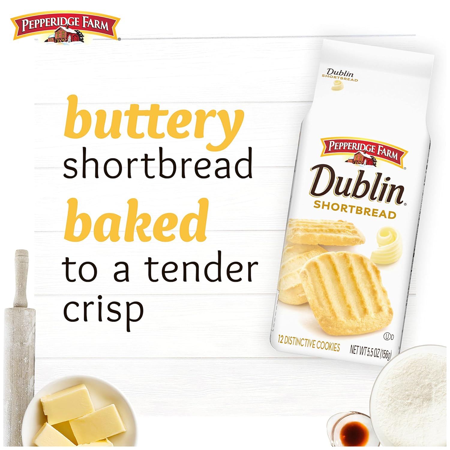 Pepperidge Farm Dublin Shortbread Cookies – Sophisticated Pairing for Espresso and Cappuccino, Artisan-Style Shortbread