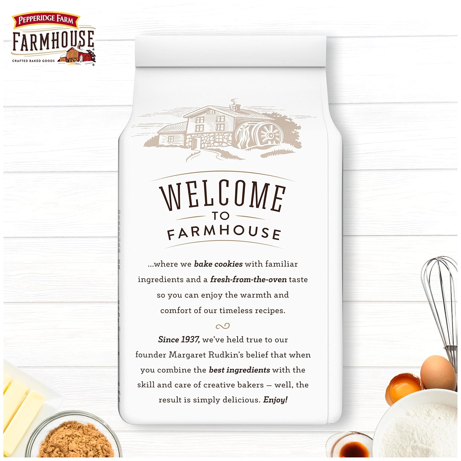 Pepperidge Farm Farmhouse Thin & Crispy Cookies – Kids' Snack Drawer Favorite, Pre-Portioned 14-Count Bag