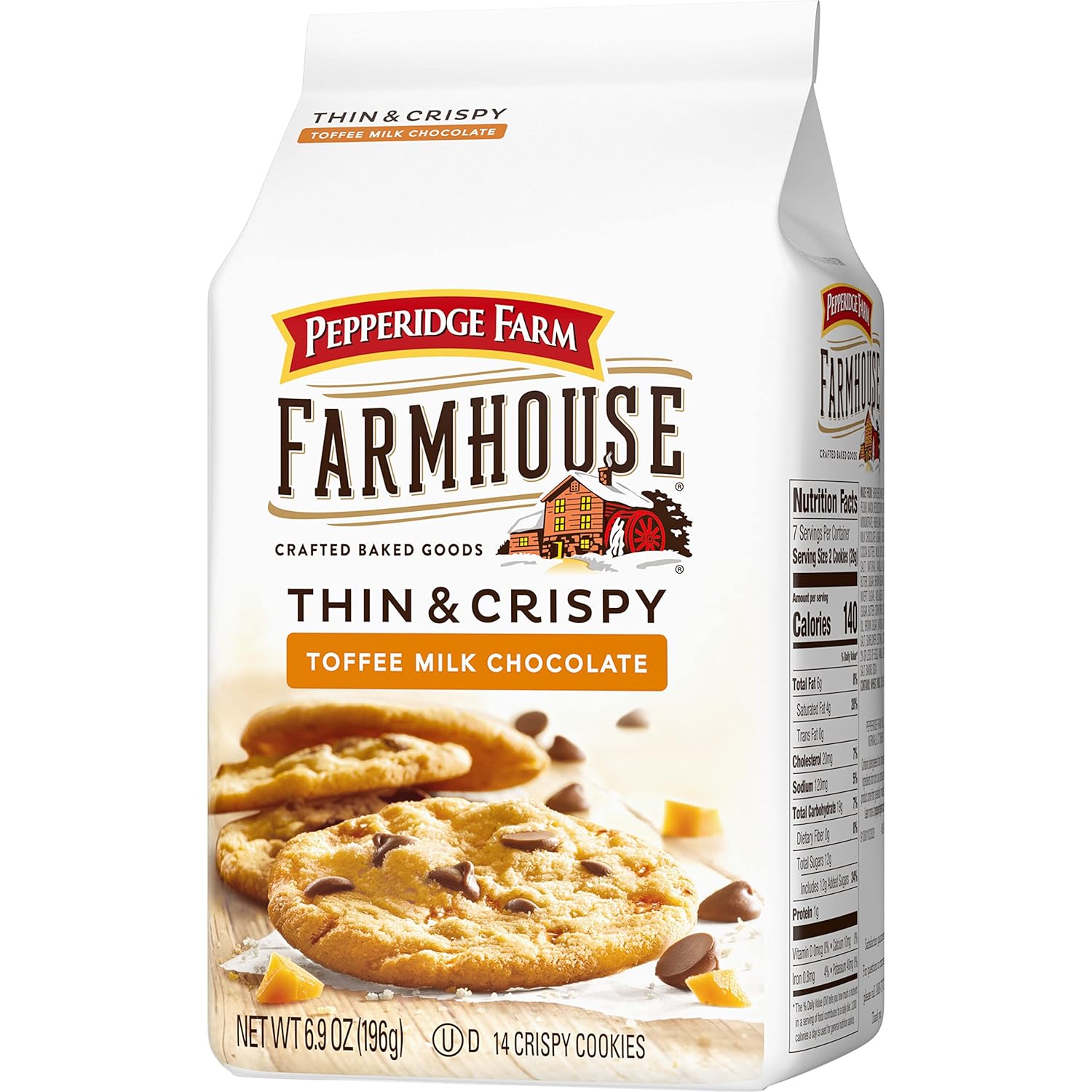 Pepperidge Farm Farmhouse Thin & Crispy Cookies – Kids' Snack Drawer Favorite, Pre-Portioned 14-Count Bag