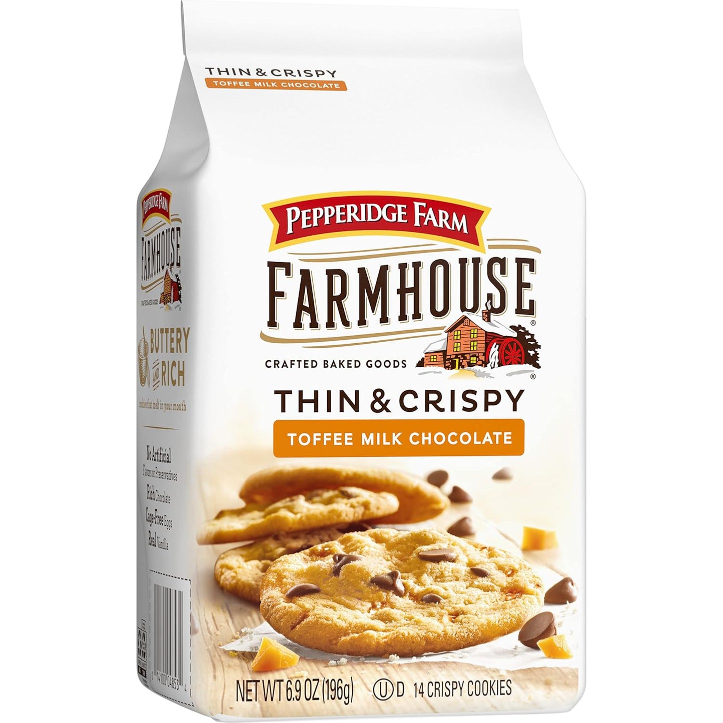 Pepperidge Farm Farmhouse Thin & Crispy Cookies – Kids' Snack Drawer Favorite, Pre-Portioned 14-Count Bag