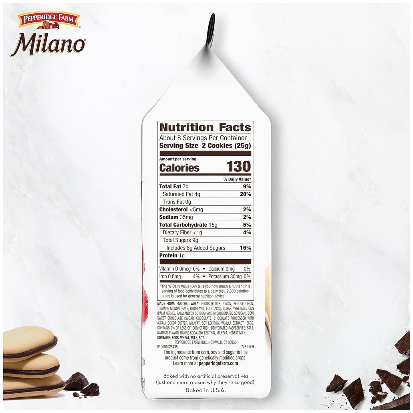 Pepperidge Farm Milano Cookies – Display-Worthy Treat Tin for Kitchen Counter and Dining Room Styling, Dark Chocolate
