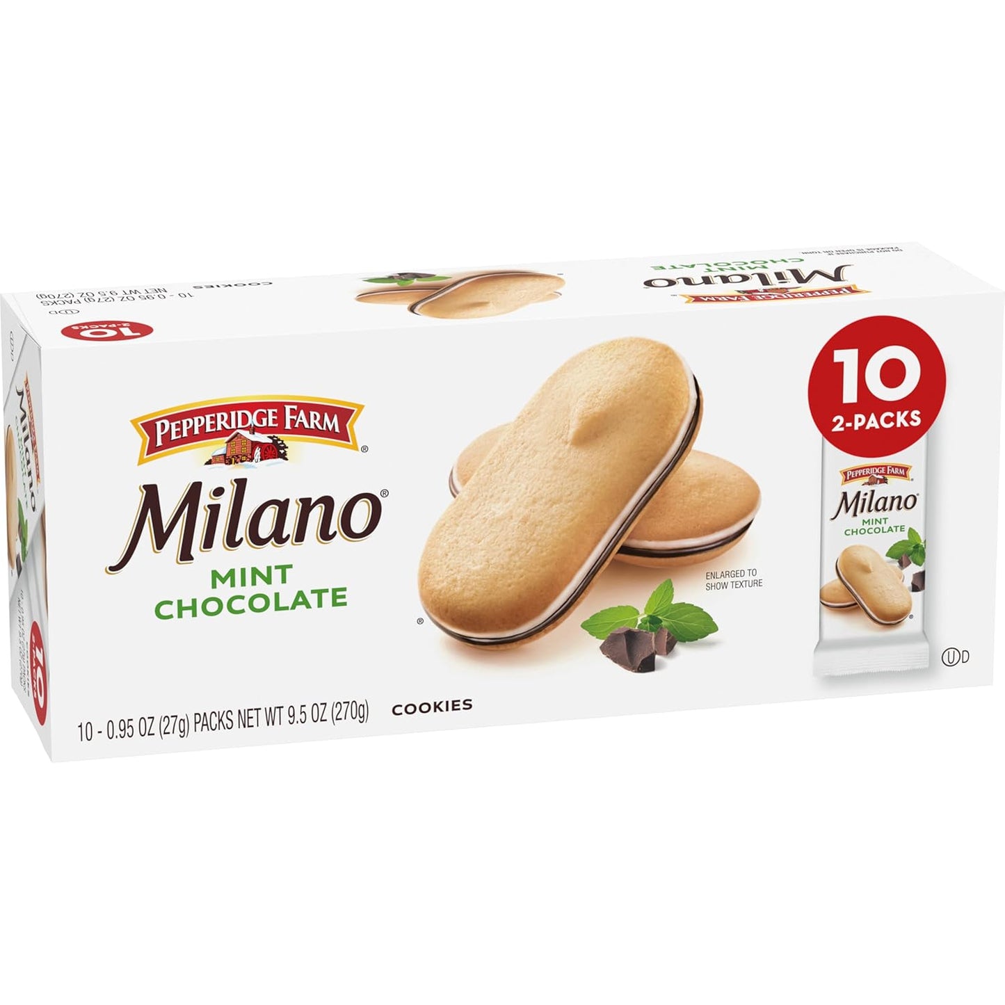 Pepperidge Farm Milano Dark Chocolate Cookies – After-School Treat for Picky Eaters, Two-Cookie Single-Serve Wrappers