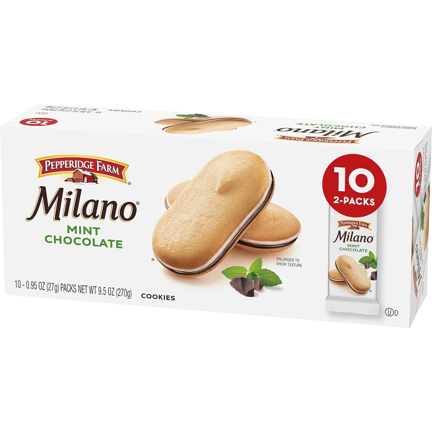 Pepperidge Farm Milano Dark Chocolate Cookies – After-School Treat for Picky Eaters, Two-Cookie Single-Serve Wrappers