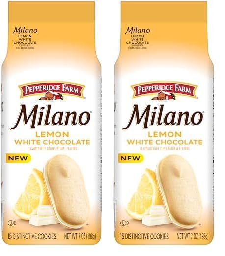 Pepperidge Farm Milano White Chocolate Lemon Cookies – Valentine's Day Treat Bag for Her, Romantic and Shareable