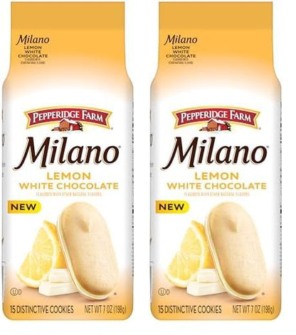 Pepperidge Farm Milano White Chocolate Lemon Cookies – Valentine's Day Treat Bag for Her, Romantic and Shareable