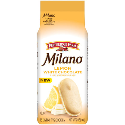 Pepperidge Farm Milano White Chocolate Lemon Cookies – Valentine's Day Treat Bag for Her, Romantic and Shareable
