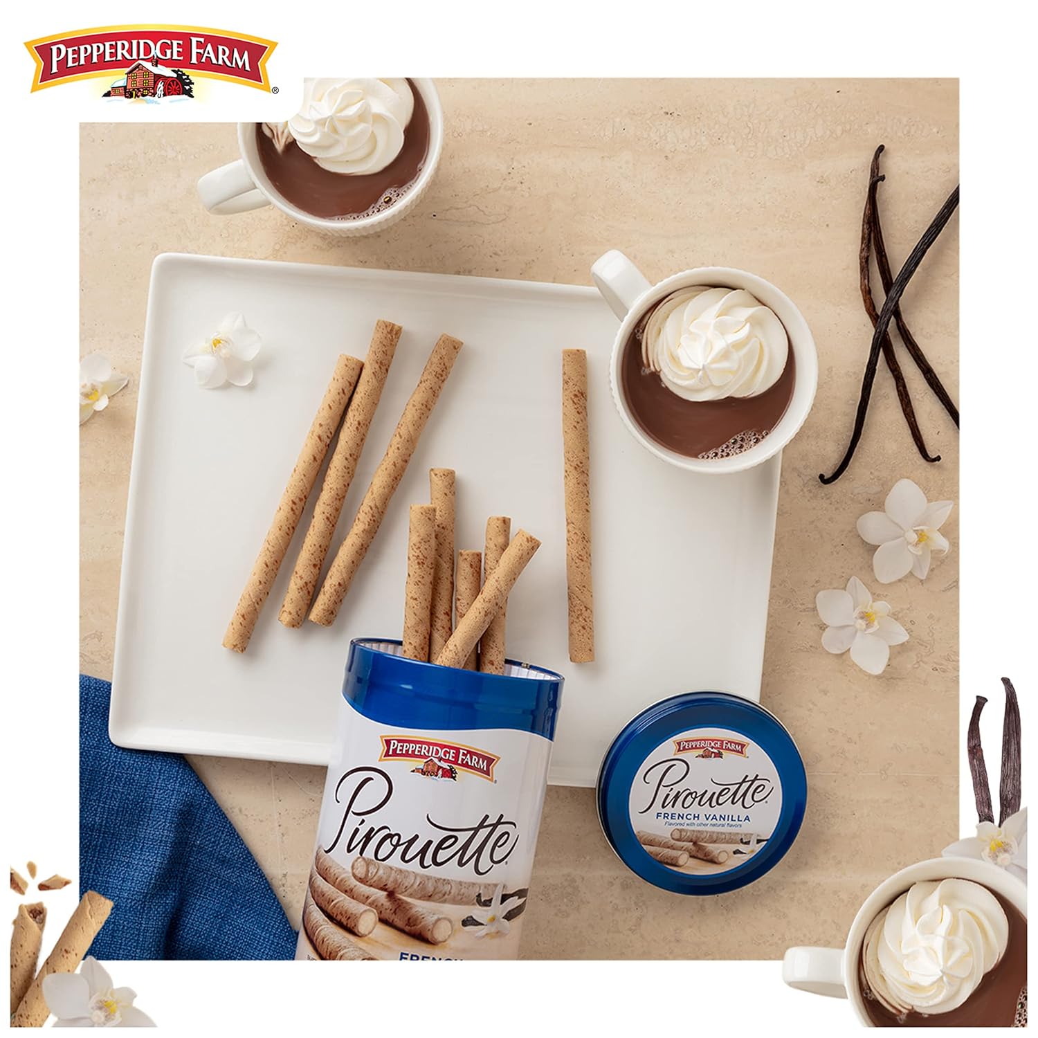 Pepperidge Farm Pirouette Crème Filled Wafers - Charming Centerpiece Treat for the Sunroom or Living Room Tea Service