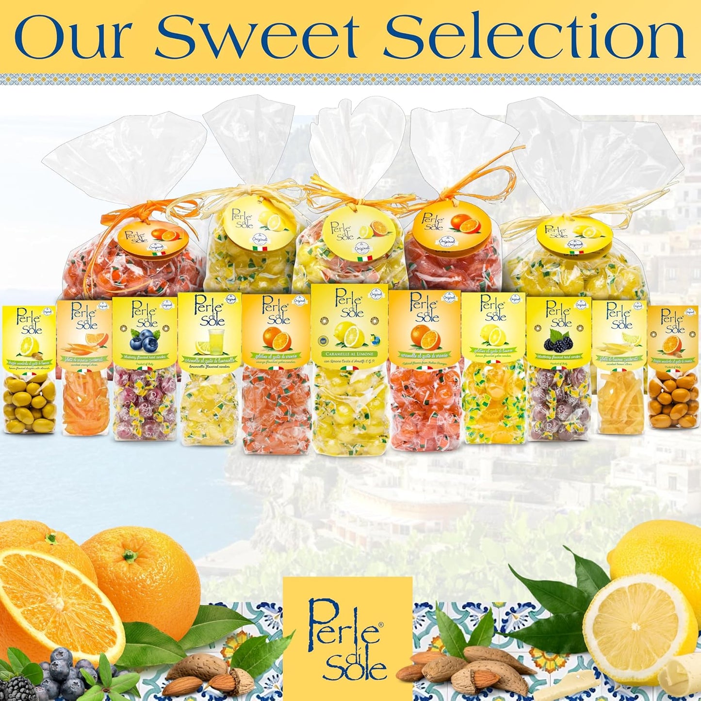 Perle di Sole Blackberry Hard Candy with Fizzy Filling – Portion-Controlled Snack to Curb Cravings Without Inhaling the Bag