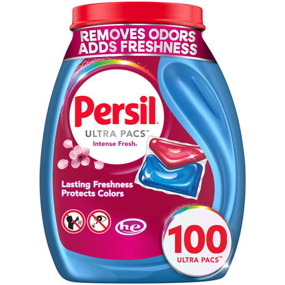 Persil Ultra Pacs Intense Fresh Laundry Detergent – Time-Saving Premeasured Pacs for HE Washer Apartments, Everyday Mixed Load Clean