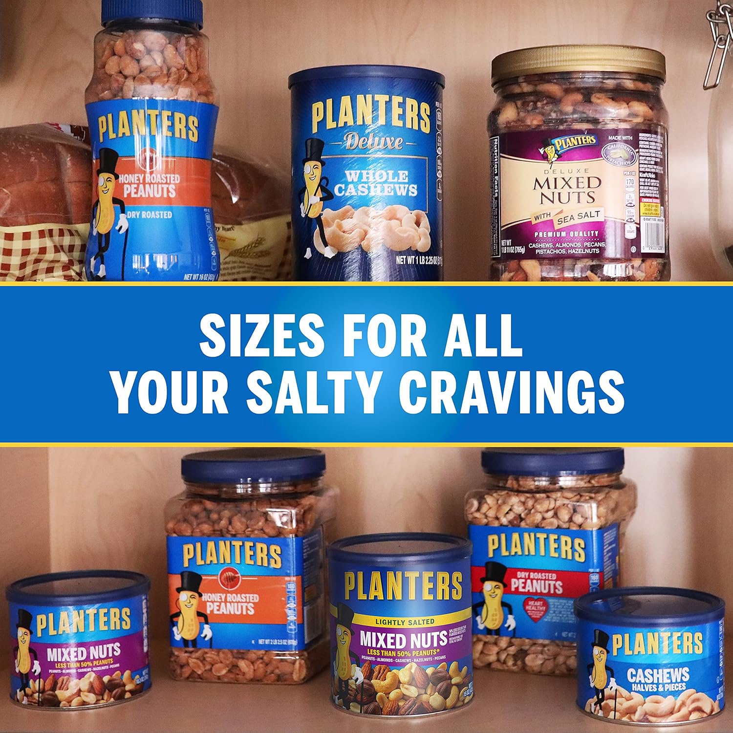PLANTERS 50% Less Sodium Nut Mix – Resealable Office Snack for Home and Corporate Break Rooms