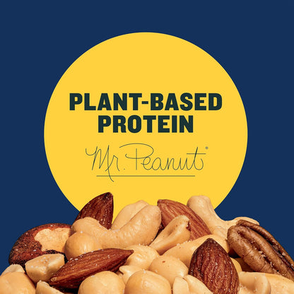 PLANTERS 50% Less Sodium Nut Mix – Resealable Office Snack for Home and Corporate Break Rooms
