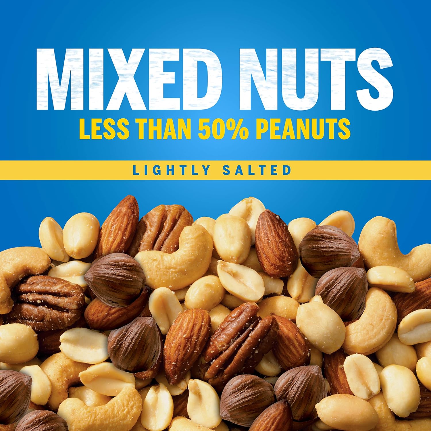 PLANTERS 50% Less Sodium Nut Mix – Resealable Office Snack for Home and Corporate Break Rooms
