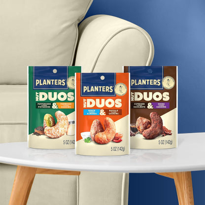 PLANTERS Nut Duos – Thank You Gift for Coworkers, Premium Two-Flavor Nut Variety 5oz