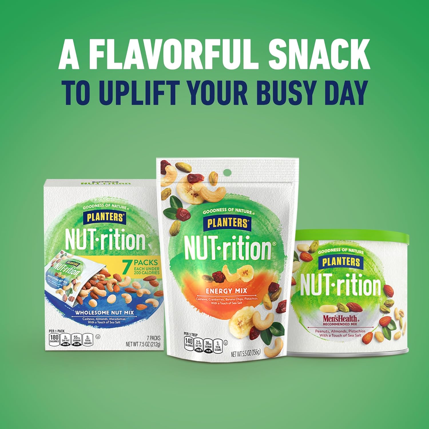 PLANTERS NUT-rition Wholesome Nut Mix, No-Mess Portion-Controlled Nut Pouches to Power Through a Busy Workday