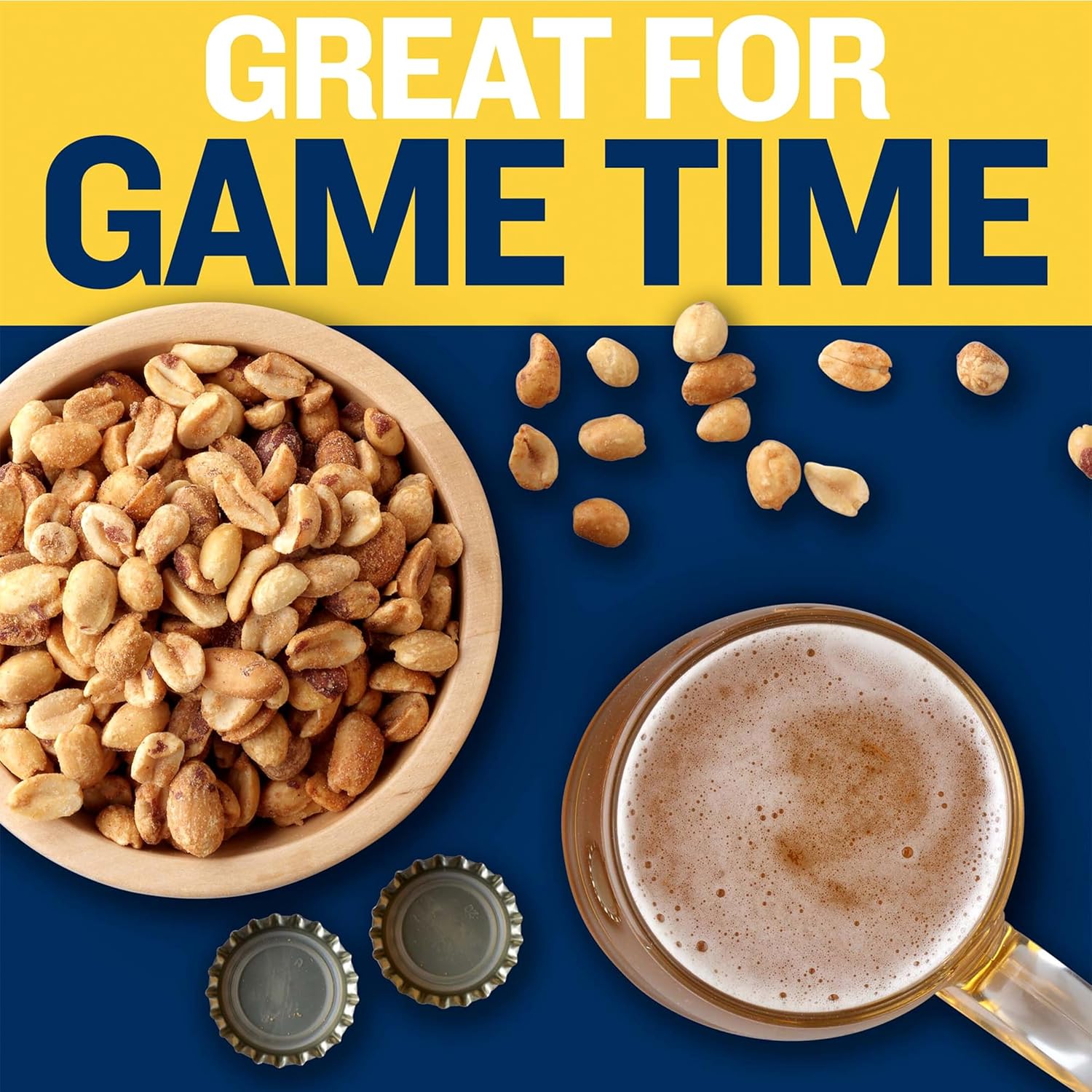 Planters Salted Peanuts Bulk Tin – Portable Cocktail Peanut Snack for Outdoor Entertaining and Patio Bars