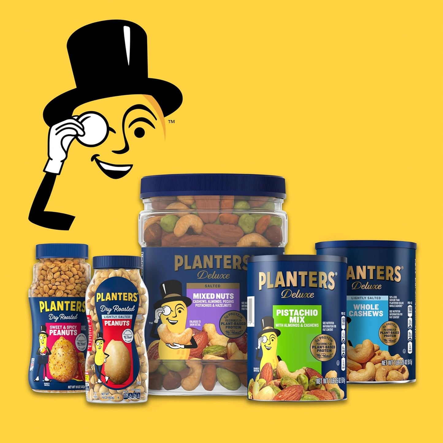 PLANTERS Sea Salt Whole Cashews – Travel-Friendly Snack for Camping Trips and Road Trips, 26 oz Twist-Lid Jar
