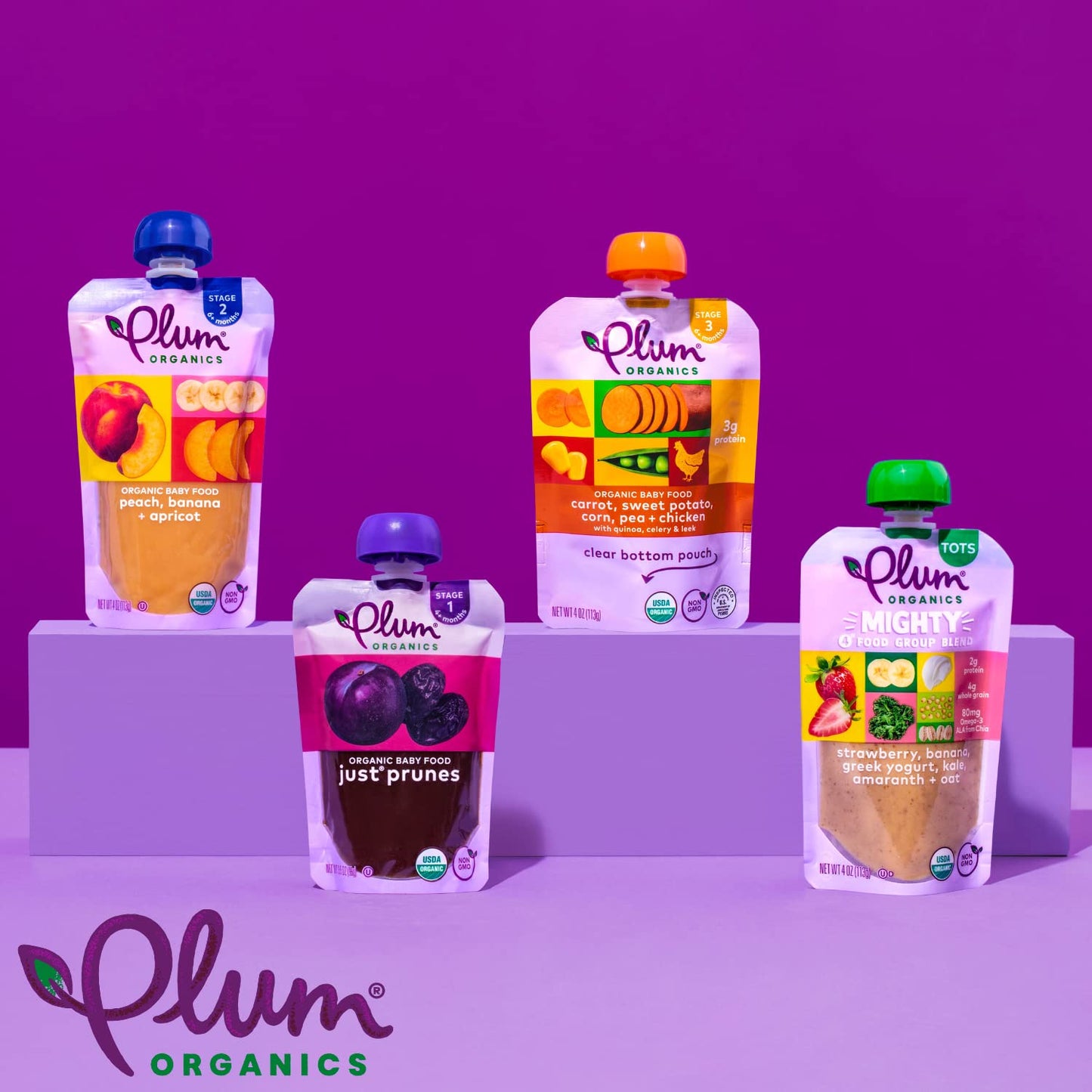 Plum Organics Mighty 4 Toddler Food – Balanced Fruit Veggie and Dairy Blend for Healthy Routines