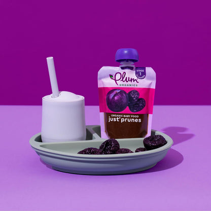 Plum Organics Organic Prune Puree – Non-GMO Constipation Relief Snack for Infants 4+ Months, No Added Sweeteners, 4-Pack