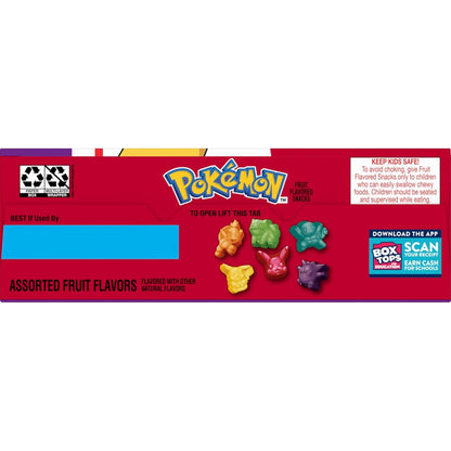 Pokemon Fruit Flavored Snacks, Kid Friendly Character Shaped Chewy Treats for School Lunches and Road Trips, Gluten Free Bulk Pack, 17.6 oz, 22 Pouches