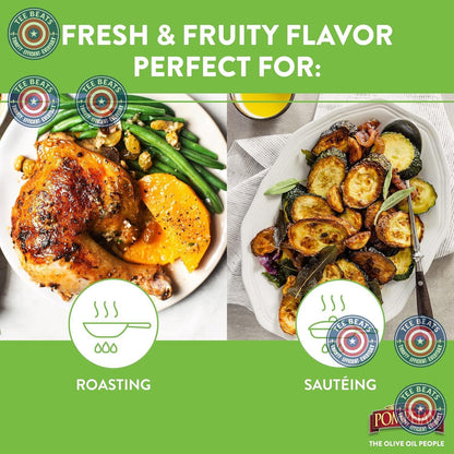 Pompeian Gourmet Selection Extra Virgin Olive Oil – Nourishing Cooking Companion, Naturally High Polyphenol Oil for Clean Eating Enthusiasts