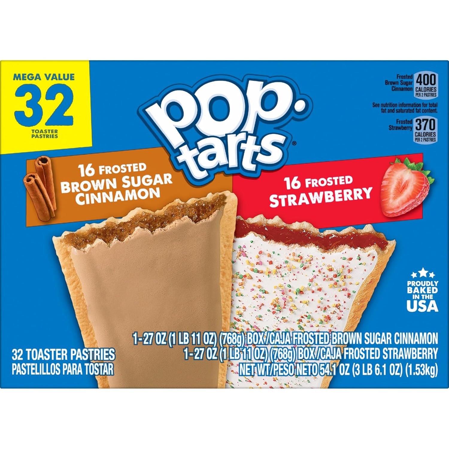 Pop-Tarts Toaster Pastries, Mid-Morning Office Snack and Study Fuel, 54.1oz Variety Box