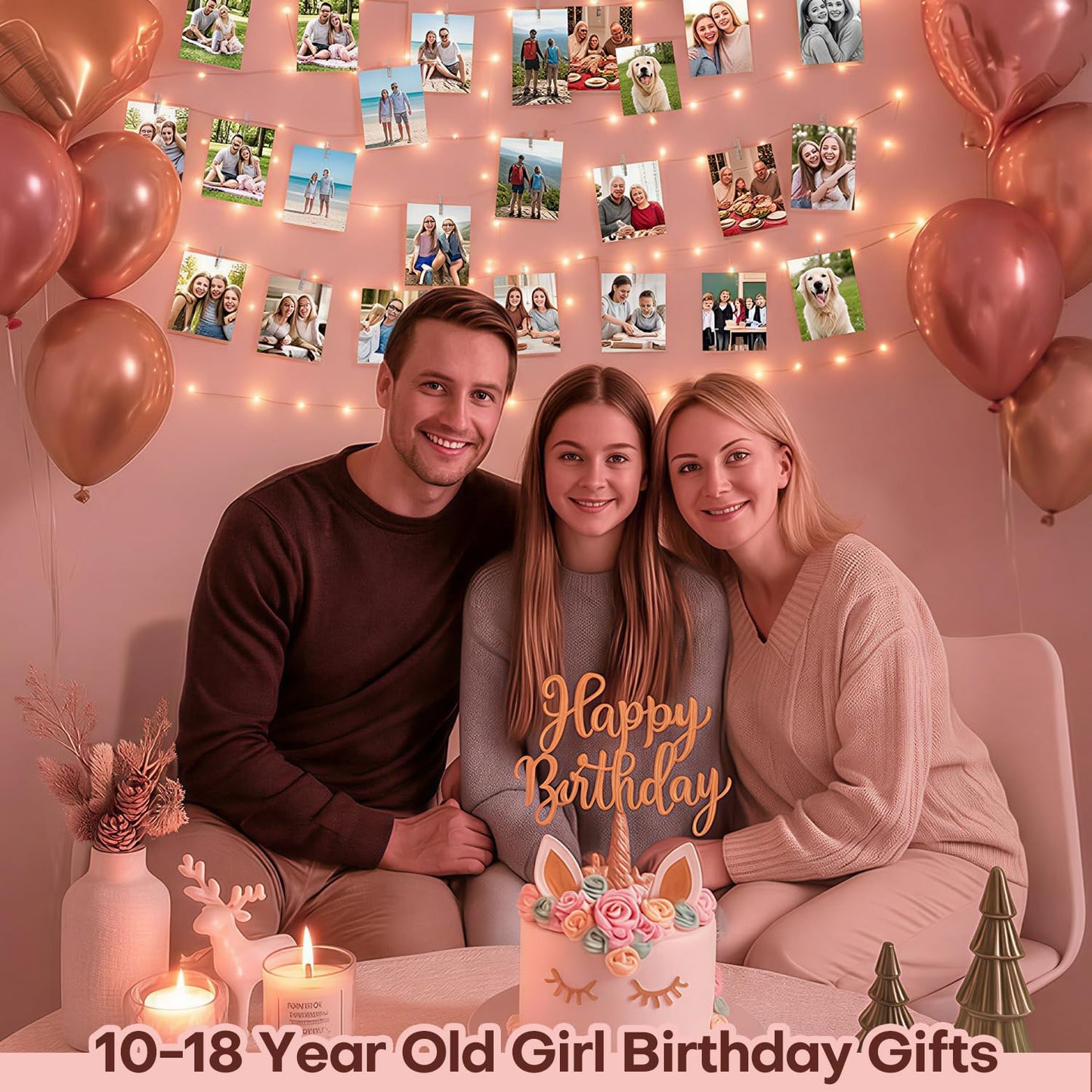 Portable Photo Clip Fairy Lights 40FT - Waterproof Flexible Copper Wire String Lights for Patio Tent Outdoor Party, USB Powered with Remote
