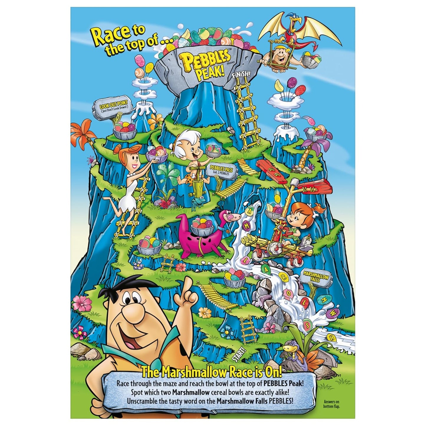 Post Fruity PEBBLES Marshmallow Cereal – Colorful Gluten Free Cereal for Playroom Munching