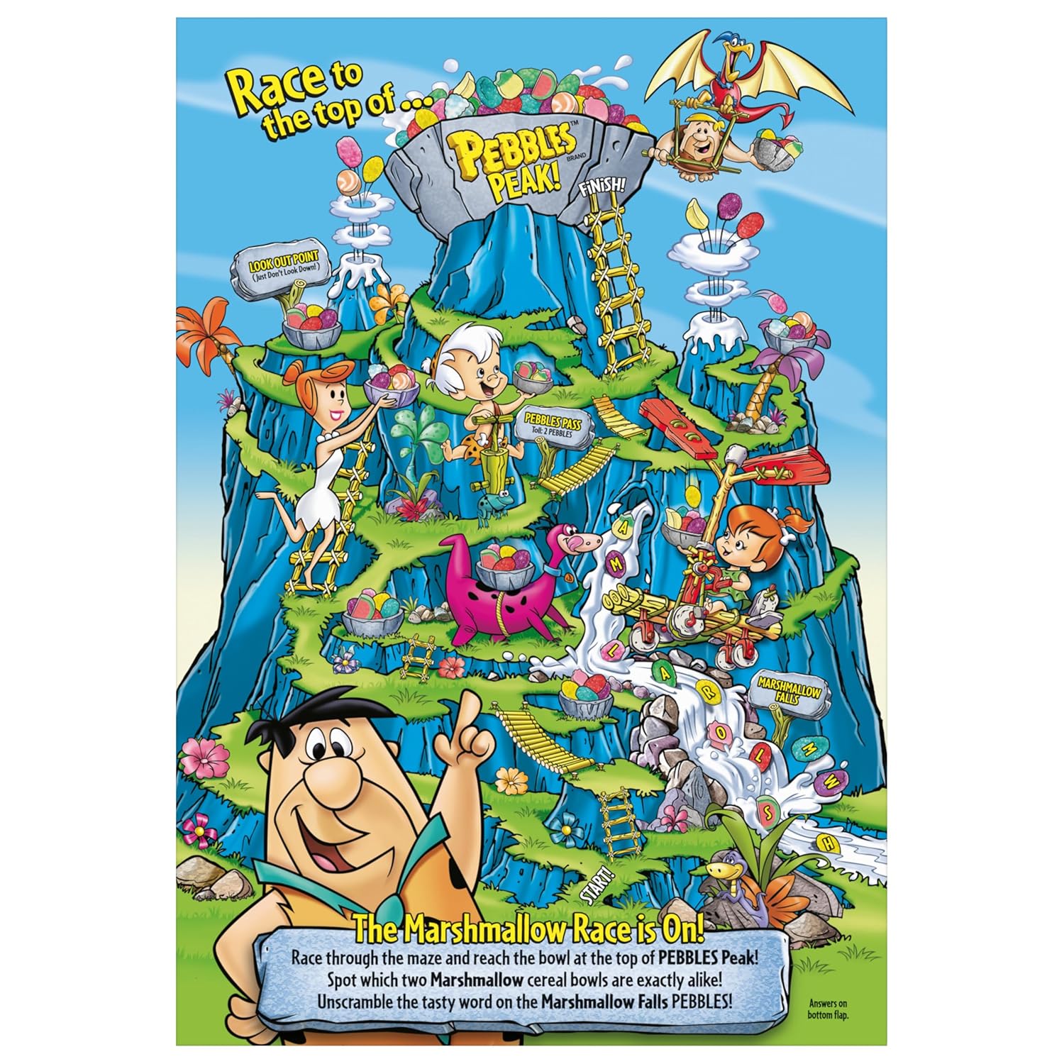 Post Fruity PEBBLES Marshmallow Cereal – Colorful Gluten Free Cereal for Playroom Munching