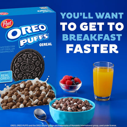 Post Oreo Puff Cereal – Cozy Holiday Treat Gift for the Cookie Enthusiast in Your Life, 10 oz Box