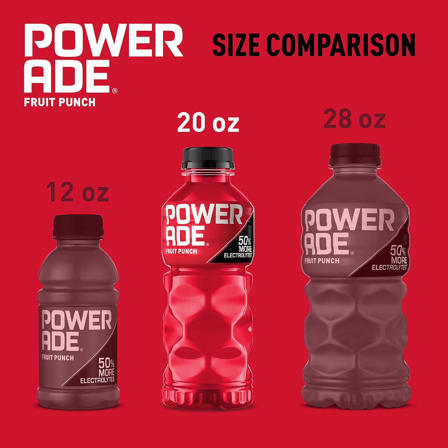 Powerade Fruit Punch – Vitamin-Enhanced Sports Drink for Energy Metabolism and Mindful Hydration, 20oz 8 Pack