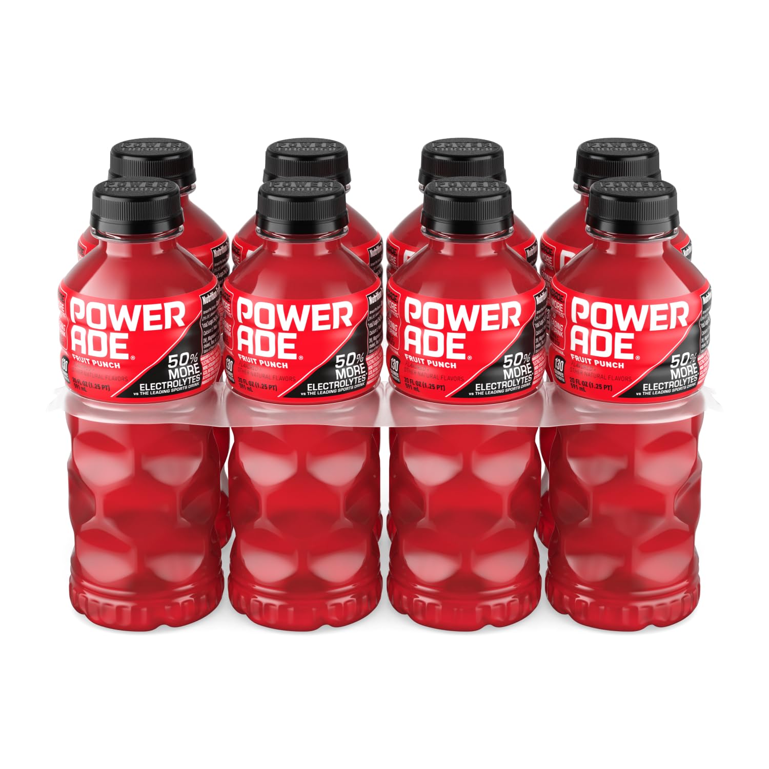 Powerade Fruit Punch – Vitamin-Enhanced Sports Drink for Energy Metabolism and Mindful Hydration, 20oz 8 Pack
