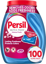 Persil Ultra Pacs Intense Fresh Laundry Detergent – Time-Saving Premeasured Pacs for HE Washer Apartments, Everyday Mixed Load Clean