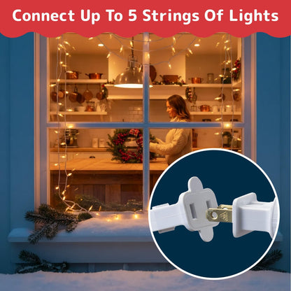 PREXTEX 10 Ft String Lights for Cozy Living Room Ambiance and Holiday Mantel Styling, 50 Count Incandescent Warm White