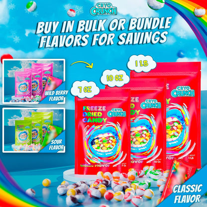 Primary Colors Candy Freeze Dried Candy 10oz Vegan Variety - Birthday Party Snack Cups, Classroom-Safe Crunchy Treats for Children