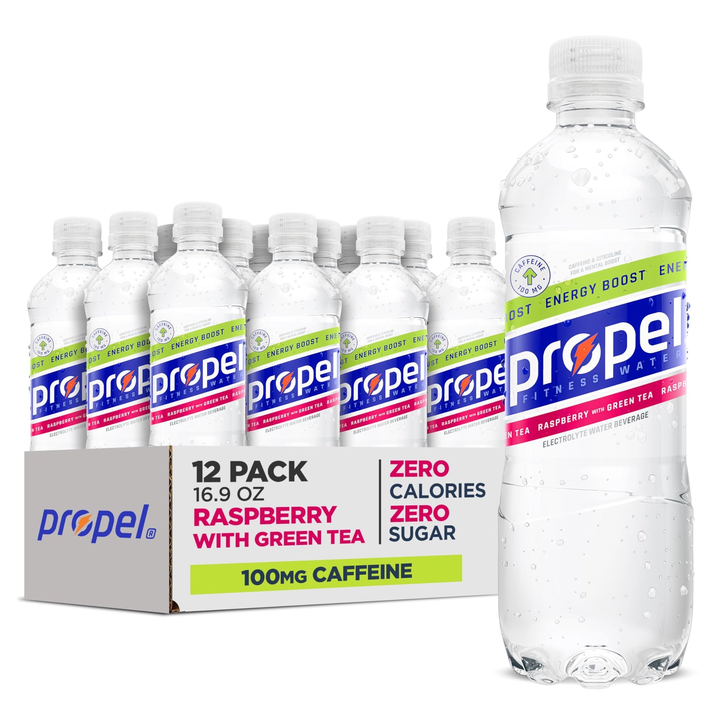 Propel Energy Boost Electrolyte Drink – Jitter-Free Cognitive Support for Knowledge Workers and Students, Variety 12 Pack